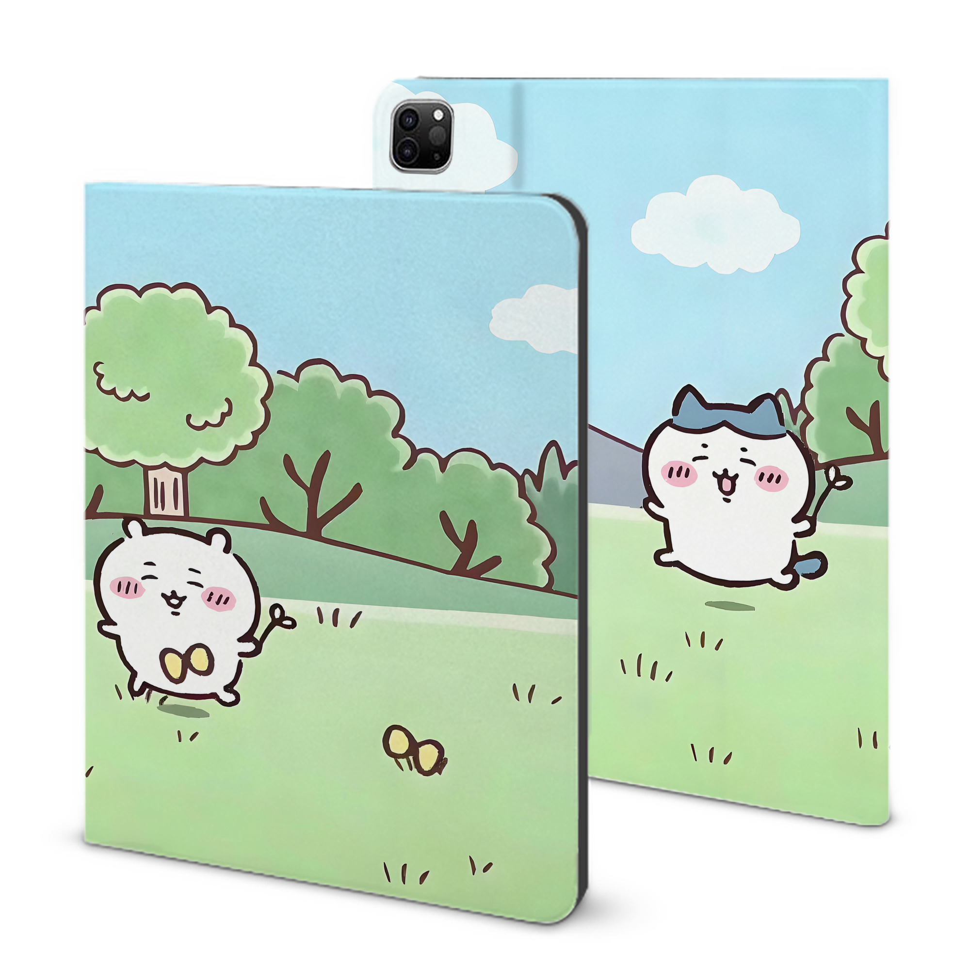 （画像用） ちいかわ Chii-kawa IPad ケース ブック型 PUレザー TPU 耐衝撃 軽量 薄型 ペン収納なし 全面保護 IPad 各モデル対応